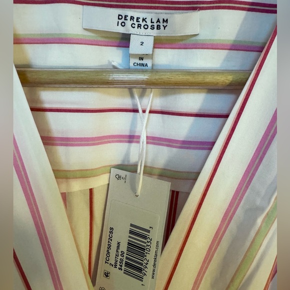 Derek Lam 10 Crosby Tora Pinstripe Sleeveless Fit & Flare Dress - Picture 6 of 6